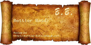 Bettler Bató névjegykártya